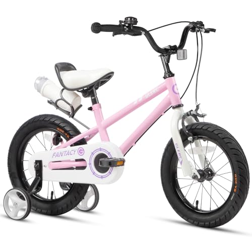 Glerc Kinderfahrrad 14 Zoll Fahrrad mit Stützrädern & Flaschenhalter für 3 4 5 Jahre alte Jungen und Mädchen, Rosa von Glerc