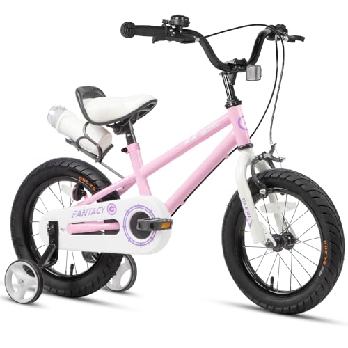 Glerc Kinderfahrrad 16 Zoll Fahrrad mit Stützrädern & Flaschenhalter für 4 5 6 7 8 Jahre alte Jungen und Mädchen,Rosa von Glerc