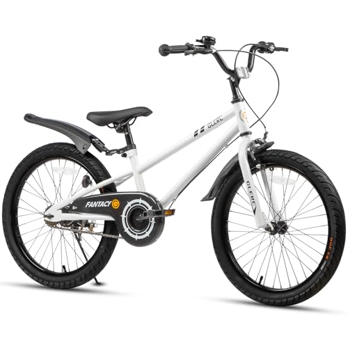 Glerc Kinderfahrrad 20 Zoll Fahrrad mit Kickstand & Sportschutzblech für 7 8 9 10 11 12 Jahre alte Jungen und Mädchen, Weiß Glerc Kinderfahrrad 20 Zoll Fahrrad mit Kickstand & Sportschutzblech für 7 8 9 10 11 12 Jahre alte Jungen und Mädchen, Weiß von Glerc