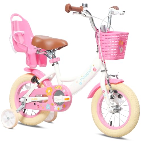 Glerc Maggie 12 Zoll Mädchen Fahrrad Alter 1 2 3 4 Jahre, Kinder und Kleinkinder Prinzessin Fahrrad Barbie Fahrräder mit Puppe-Sitz & Korb & Stützräder für Geschenk, Weiß mit Beiger Bereifung Glerc Maggie 12 Zoll Mädchen Fahrrad Alter 1 2 3 4 Jahre, Kinder und Kleinkinder Prinzessin Fahrrad Barbie Fahrräder mit Puppe-Sitz & Korb & Stützräder für Geschenk, Weiß mit Beiger Bereifung von Glerc