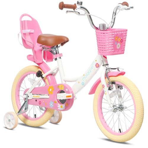 Glerc Maggie 16 Zoll Mädchen Fahrrad Alter 4 5 6 7 Jahre, Kinder und Kleinkinder Prinzessin Fahrrad Barbie Fahrräder mit Puppe-Sitz & Korb & Stützräder für Geschenk, Weiß Glerc Maggie 16 Zoll Mädchen Fahrrad Alter 4 5 6 7 Jahre, Kinder und Kleinkinder Prinzessin Fahrrad Barbie Fahrräder mit Puppe-Sitz & Korb & Stützräder für Geschenk, Weiß von Glerc