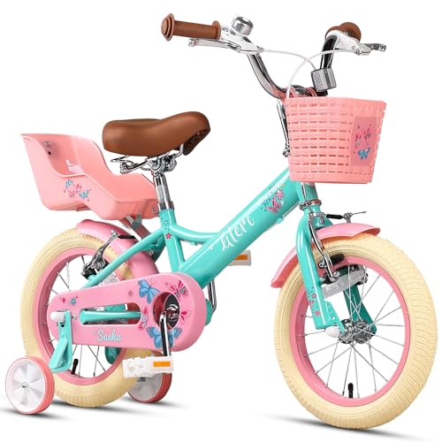 Glerc Sasha 12 Zoll Kinderfahrrad für 2- bis 4-jährige Mädchen im Retro-Vintage-Stil mit Puppenfahrradsitz und Stützrädern Grün Glerc Sasha 12 Zoll Kinderfahrrad für 2- bis 4-jährige Mädchen im Retro-Vintage-Stil mit Puppenfahrradsitz und Stützrädern Grün von Glerc