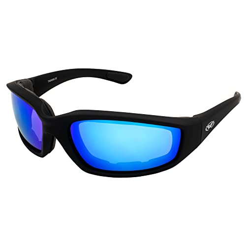 Global Vision Eyewear Schwarz Rahmen Kickback Riding mit GT blau Gläsern von Global Vision