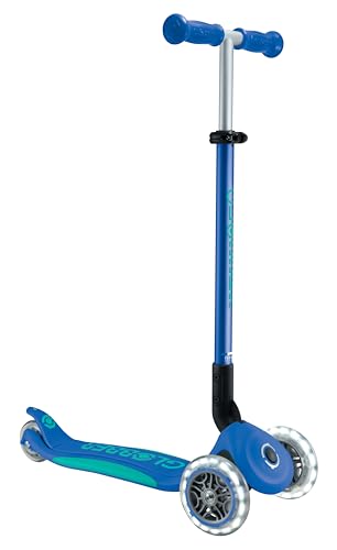 GLOBBER Primo Foldable Plus Lights Roller – Tretroller Kinder ab 3 Jahre - Scooter 120/80 mm - ABEC 5, 3-rädrig mit LED Rollen – höhenverstellbar – dunkelblau-türkis GLOBBER Primo Foldable Plus Lights Roller – Tretroller Kinder ab 3 Jahre - Scooter 120/80 mm - ABEC 5, 3-rädrig mit LED Rollen – höhenverstellbar – dunkelblau-türkis von Globber