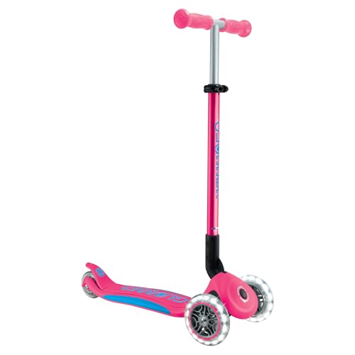 GLOBBER Primo Foldable Plus Lights Roller – Tretroller Kinder ab 3 Jahre - Scooter 120/80 mm - ABEC 5, 3-rädrig mit LED Rollen – höhenverstellbar – pink-hellblau GLOBBER Primo Foldable Plus Lights Roller – Tretroller Kinder ab 3 Jahre - Scooter 120/80 mm - ABEC 5, 3-rädrig mit LED Rollen – höhenverstellbar – pink-hellblau von Globber