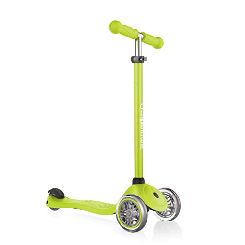 Globber Primo – Tretroller Kinder, 120/80 mm, ABEC 5, 3-rädrig, höhenverstellbar, Lime grün von Globber