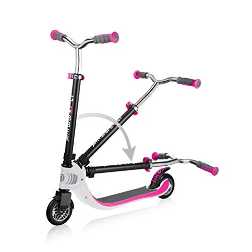GLOBBER Flow Foldable 125 – Tretroller, 125 mm, ABEC 5, höhenverstellbar, Klappmechanismus, weiß-neon pink GLOBBER Flow Foldable 125 – Tretroller, 125 mm, ABEC 5, höhenverstellbar, Klappmechanismus, weiß-neon pink von Globber