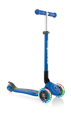 GLOBBER Primo Foldable Lights – Tretroller Kinder, 120/80 mm, ABEC 5, 3-rädrig, höhenverstellbar, LED-Rollen, dunkelblau GLOBBER Primo Foldable Lights – Tretroller Kinder, 120/80 mm, ABEC 5, 3-rädrig, höhenverstellbar, LED-Rollen, dunkelblau von Globber