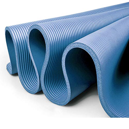 Gloop Hochwertige Yogamatte mit Tragegurt XXL Matte für Pilates, Gymnastik, Fitness und Yoga, Erwachsene (Unisex), Blau, 183 x 61 x 1,50 cm von Gloop