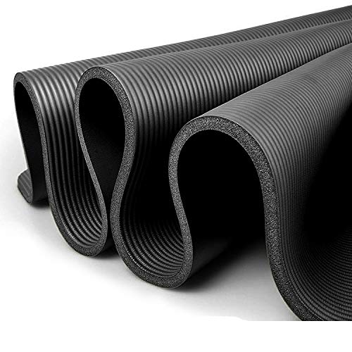 Gloop Hochwertige Yogamatte mit Tragegurt XXL Matte für Pilates, Gymnastik, Fitness und Yoga, Erwachsene (Unisex), Schwarz, 183 x 61 x 1 cm von Gloop
