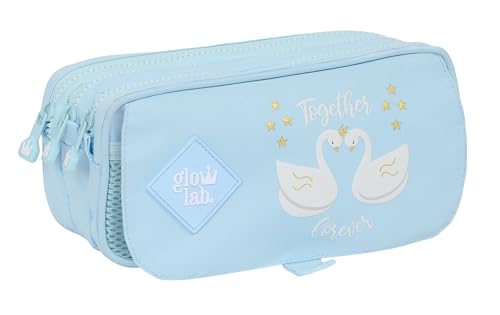 Glowlab CISNES Federmäppchen mit DREI Fächern, für Kinder, ideal für Kinder im Schulalter, bequem und vielseitig, Qualität und Widerstandsfähigkeit, 21,5 x 8 x 10 cm, Hellblau, hellblau, Estándar, Glowlab CISNES Federmäppchen mit DREI Fächern, für Kinder, ideal für Kinder im Schulalter, bequem und vielseitig, Qualität und Widerstandsfähigkeit, 21,5 x 8 x 10 cm, Hellblau, hellblau, Estándar, von Glowlab