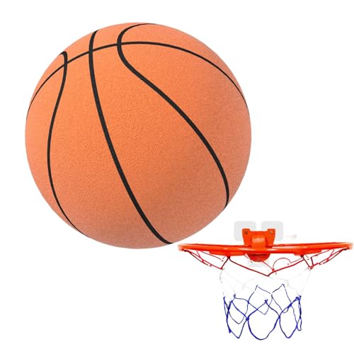 Glugahrif Basketball aus Schaumstoff, leise, für den Innenbereich, geräuscharm, leiser Basketball, Ball aus Schaumstoff, hohe Dichte, nicht beschichtet, Trainingsball für den Innenbereich von Glugahrif