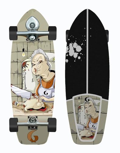 Glutier Surfskate Complete with Buri Surf Skate Skateboard Trucks - Junge 31 von Glutier