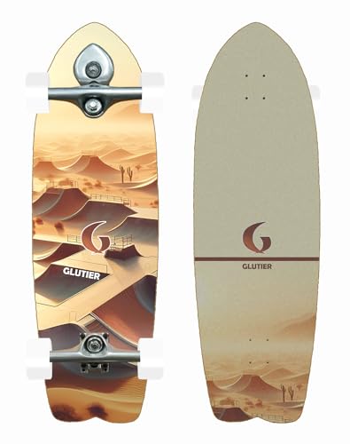 Glutier Surfskate Complete with Buri Surf Skateboard Trucks - Desert Corine 29 Fish von Glutier