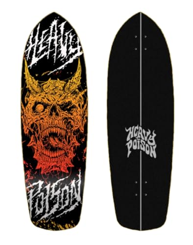 Heavy Poison Surfskate Deck Monopatin Skateboard - Dämon on Fire 34 von Glutier