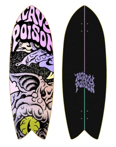 Heavy Poison Surfskate Deck Monopatin Skateboard - Monster 32 Fish von Glutier