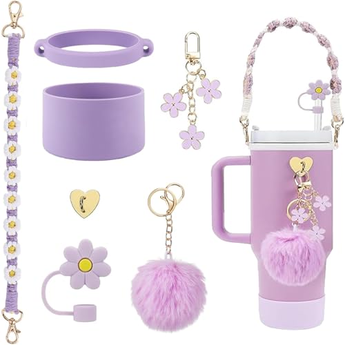 Glvomazty 7 teiliges Stanlley Cup Zubehörset, Silikon-Strohhalmabdeckung, Wasserflasche Griff Riemen, Wiederverwendbare Accessories für Tumbler Cup 30oz /40oz Glvomazty 7 teiliges Stanlley Cup Zubehörset, Silikon-Strohhalmabdeckung, Wasserflasche Griff Riemen, Wiederverwendbare Accessories für Tumbler Cup 30oz /40oz von Glvomazty