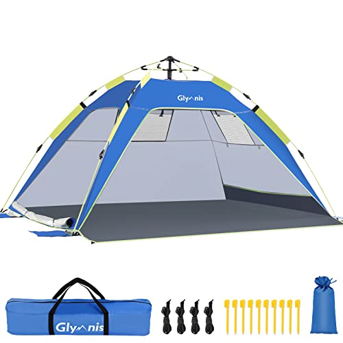 Glymnis Strandmuschel Quick Up Strandzelt Automatisches Strand Zelt mit Reißverschlusstür UV-Schutz 50+ Windschutz kleines Packmaß Strandzelt für 3 bis 4 Personen Glymnis Strandmuschel Quick Up Strandzelt Automatisches Strand Zelt mit Reißverschlusstür UV-Schutz 50+ Windschutz kleines Packmaß Strandzelt für 3 bis 4 Personen von Glymnis