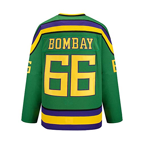 Bombay # 66 Mighty Ducks Vintage Hockey Trikots Filmhockey Trikot S-XXXL,S von Gmjay