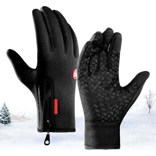 Gmokluytw Winddichte Handschuhe, Thermo-Handschuhe, wasserdicht, Radfahren, Winterhandschuhe, warm, modisch, Vollfinger, Fäustlinge für Outdoor, Herren, Damen, Radfahren von Gmokluytw