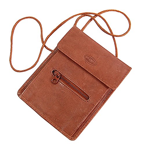 GoBago Brustbeutel Brusttasche Gürteltasche Gürtelbörse Börse Security Wallet (braun) von GoBago