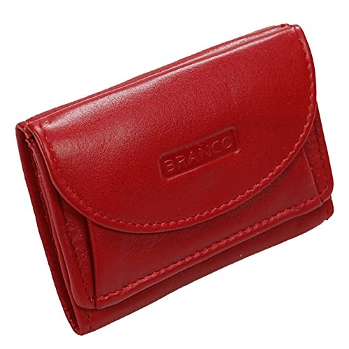 GoBago Minibörse in echt Leder kleines Portemonnaie Mini Geldbörse (Rot) von GoBago