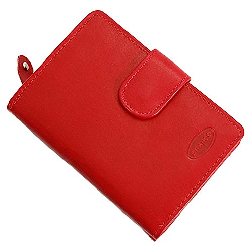 GoBago Branco Leder Damenbörse Geldbörse Portemonnaie Damen Geldbeutel 6 Farben (Rot) von GoBago