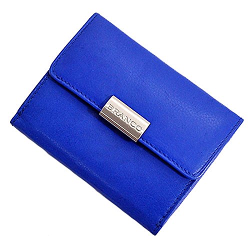 GoBago Branco Mini Leder Geldbörse Geldbeutel Portemonnaie Börse 9x7x2cm (Blau) von GoBago