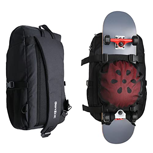 GoRide Sling Single Strap Elektrisches Longboard Skateboard Rucksack Tasche Carrier mit Laptophalter (Schwarz) von GoRide
