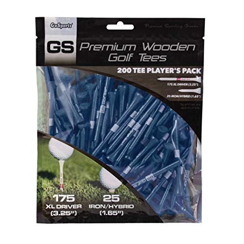 GoSports Unisex-Erwachsene, Marineblau 8,3 cm Premium Holz-Golf 200 XL Spieler und Eisen/Hybrid-Tees, wählen Sie Ihre Farbe von GoSports