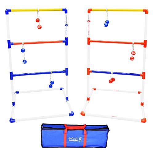 GoSports Premium Ladder Toss Outdoor Spielset mit 6 Bolo-Bällen, Reise-Tragetasche und Score-Trackern – wählen Sie zwischen Standard- und Riesengrößen von GoSports
