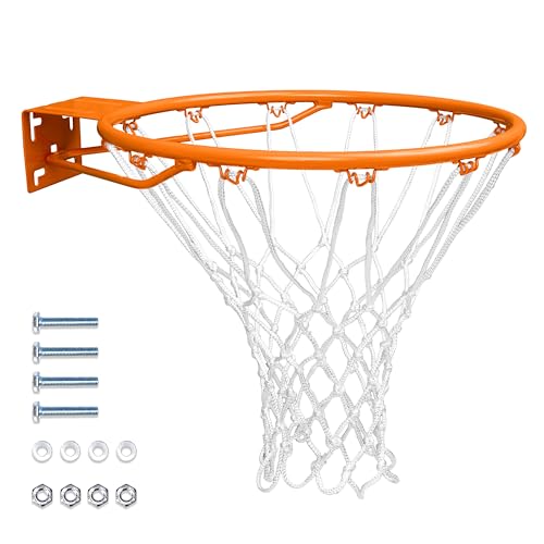 GoSports Unisex-Erwachsene BB-RIM-18-01 Basketballkorb mit universeller Regelung, 45,7 cm Stahlfelge, für Ersatz oder Garagenhalterung, Orange von GoSports