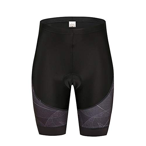 GodUp Fahrradhose Damen Gepolstert Kurze Radlerhose Fahrrad Shorts für Radsport Radhose (2XL, Schwarz-Grau) von GodUp