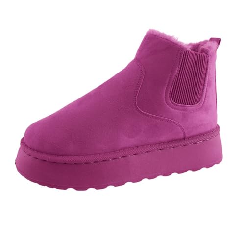 Godoboo Winterschuhe Damen Kurz Warm Gefüttert Stiefelette Boots Mini-Stiefel für Frauen Bequem Flache Schuhe rutschfeste Winterstiefel von Godoboo