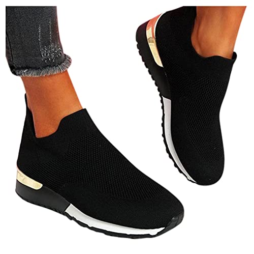 Sneaker Damen, Frauen Mesh Sneaker Mode Slip-on Canvas Schuhe Sportschuhe Joggingschuhe Leicht Atmungsaktive Sommer Herbst Turnschuhe Luftkissen Fitness Walkingschuhe von Godom