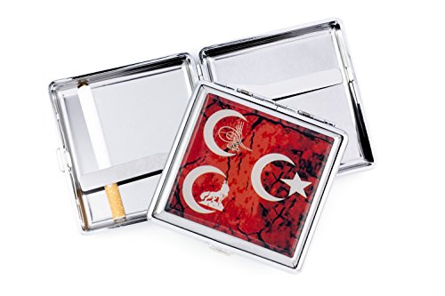 Gök-Türk Zigarettenetui Zigaretten Kasten - 3 Halbmonde '3 Hilal' Türkische Flagge Türkei Tugra Bozkurt Rot Gök-Türk Zigarettenetui Zigaretten Kasten - 3 Halbmonde '3 Hilal' Türkische Flagge Türkei Tugra Bozkurt Rot von Gök-Türk