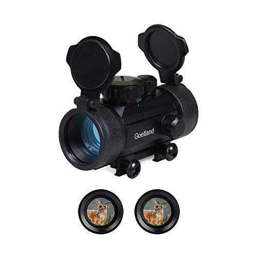 Goetland HD 30mm Reflexvisier Zielfernrohr Rot & Grün Punkt Sight mit Flip Up Objektivdeckel & Halterungen von Goetland