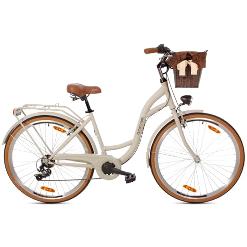 Goetze Mood 28 Zoll Damen Citybike, 18 Zoll Rahmen, 7-Gang Kettenschaltung, V-Bremse vorne & hinten, LED-Beleuchtung, Gepäckträger, Komfortsattel, Schutzbleche, Rattankorb mit Stoffeinsatz! Goetze Mood 28 Zoll Damen Citybike, 18 Zoll Rahmen, 7-Gang Kettenschaltung, V-Bremse vorne & hinten, LED-Beleuchtung, Gepäckträger, Komfortsattel, Schutzbleche, Rattankorb mit Stoffeinsatz! von Goetze