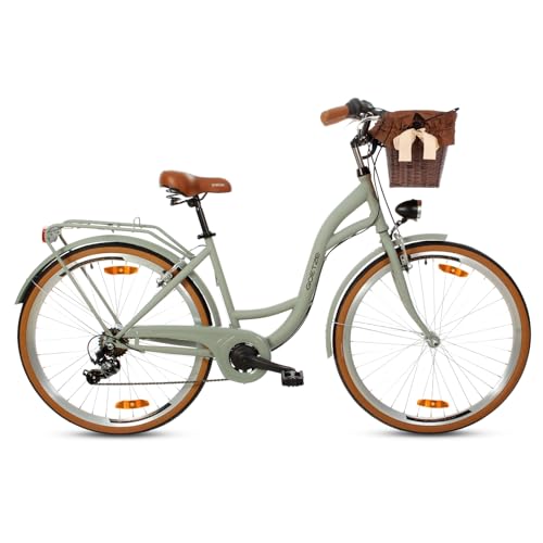 Goetze Mood 28 Zoll Damen Citybike, 18 Zoll Rahmen, 7-Gang Kettenschaltung, V-Bremse vorne & hinten, LED-Beleuchtung, Gepäckträger, Komfortsattel, Schutzbleche, Rattankorb mit Stoffeinsatz! Goetze Mood 28 Zoll Damen Citybike, 18 Zoll Rahmen, 7-Gang Kettenschaltung, V-Bremse vorne & hinten, LED-Beleuchtung, Gepäckträger, Komfortsattel, Schutzbleche, Rattankorb mit Stoffeinsatz! von Goetze
