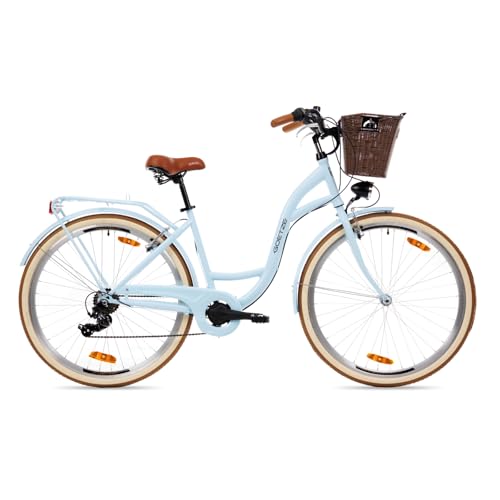 Goetze Mood 28 Zoll Damen Citybike, 18 Zoll Rahmen, 7-Gang Kettenschaltung, V-Bremse vorne & hinten, LED-Beleuchtung, Gepäckträger, Komfortsattel, Schutzbleche, Rattankorb mit Stoffeinsatz! Goetze Mood 28 Zoll Damen Citybike, 18 Zoll Rahmen, 7-Gang Kettenschaltung, V-Bremse vorne & hinten, LED-Beleuchtung, Gepäckträger, Komfortsattel, Schutzbleche, Rattankorb mit Stoffeinsatz! von Goetze