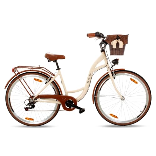 Goetze Mood 28 Zoll Damen Citybike, 18 Zoll Rahmen, 7-Gang Kettenschaltung, V-Bremse vorne & hinten, LED-Beleuchtung, Gepäckträger, Komfortsattel, Schutzbleche, Rattankorb mit Stoffeinsatz! Goetze Mood 28 Zoll Damen Citybike, 18 Zoll Rahmen, 7-Gang Kettenschaltung, V-Bremse vorne & hinten, LED-Beleuchtung, Gepäckträger, Komfortsattel, Schutzbleche, Rattankorb mit Stoffeinsatz! von Goetze