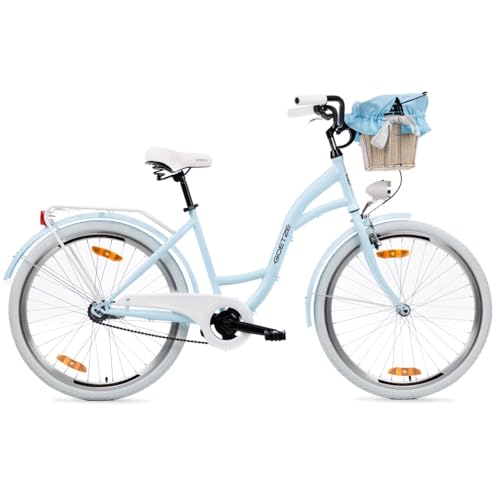 Goetze Style 26 Zoll Damen Citybike, 17 Zoll Rahmen, Tiefeinsteiger, 1-Gang, Rücktrittbremse, LED-Beleuchtung, Gepäckträger, Komfortsattel, Schutzbleche, Hollandrad mit Korb & Einsatz! Goetze Style 26 Zoll Damen Citybike, 17 Zoll Rahmen, Tiefeinsteiger, 1-Gang, Rücktrittbremse, LED-Beleuchtung, Gepäckträger, Komfortsattel, Schutzbleche, Hollandrad mit Korb & Einsatz! von Goetze