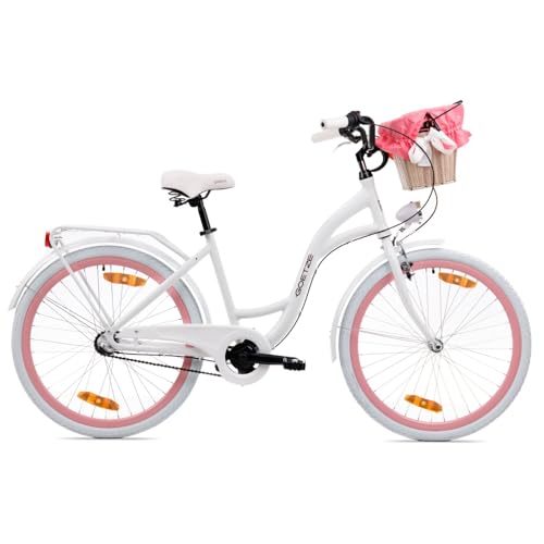 Goetze Style 26 Zoll Damen Citybike, 17 Zoll Tiefeinsteiger ALU Rahmen, 3-Gang Nabenschaltung, Rücktrittbremse, LED-Beleuchtung, Gepäckträger, Komfortsattel, Schutzbleche, Rattankorb mit Stoffeinsatz! Goetze Style 26 Zoll Damen Citybike, 17 Zoll Tiefeinsteiger ALU Rahmen, 3-Gang Nabenschaltung, Rücktrittbremse, LED-Beleuchtung, Gepäckträger, Komfortsattel, Schutzbleche, Rattankorb mit Stoffeinsatz! von Goetze