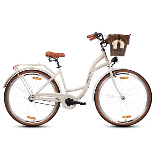 Goetze Style 28 Zoll Damen Citybike, 18 Zoll Rahmen, Tiefeinsteiger, 3-Gang Nabenschaltung, Rücktrittbremse, LED-Beleuchtung, Gepäckträger, Komfortsattel, Schutzbleche, Rattankorb mit Stoffeinsatz! Goetze Style 28 Zoll Damen Citybike, 18 Zoll Rahmen, Tiefeinsteiger, 3-Gang Nabenschaltung, Rücktrittbremse, LED-Beleuchtung, Gepäckträger, Komfortsattel, Schutzbleche, Rattankorb mit Stoffeinsatz! von Goetze