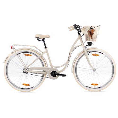 Goetze Style 28 Zoll Damen Citybike, 18 Zoll Alu Rahmen, Tiefeinsteiger, 3-Gang Nabenschaltung, Rücktrittbremse, Gepäckträger, Komfortsattel, Schutzbleche, Rattankorb mit Stoffeinsatz, New Line! Goetze Style 28 Zoll Damen Citybike, 18 Zoll Alu Rahmen, Tiefeinsteiger, 3-Gang Nabenschaltung, Rücktrittbremse, Gepäckträger, Komfortsattel, Schutzbleche, Rattankorb mit Stoffeinsatz, New Line! von Goetze