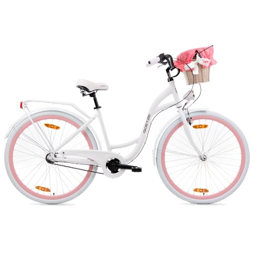 Goetze Style 28 Zoll Damen Citybike, 18 Zoll Aluminiumrahmen, Tiefeinsteiger, 3-Gang Nabenschaltung, Rücktrittbremse, LED-Beleuchtung, Gepäckträger, Komfortsattel, Rattankorb mit Stoffeinsatz! Goetze Style 28 Zoll Damen Citybike, 18 Zoll Aluminiumrahmen, Tiefeinsteiger, 3-Gang Nabenschaltung, Rücktrittbremse, LED-Beleuchtung, Gepäckträger, Komfortsattel, Rattankorb mit Stoffeinsatz! von Goetze