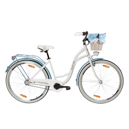 Goetze Style 28 Zoll Damen Citybike, 18 Zoll Tiefeinsteiger Rahmen, 3-Gang Nabenschaltung, Rücktrittbremse, LED-Beleuchtung, Gepäckträger, Komfortsattel, Schutzbleche, Rattankorb mit Stoffeinsatz! Goetze Style 28 Zoll Damen Citybike, 18 Zoll Tiefeinsteiger Rahmen, 3-Gang Nabenschaltung, Rücktrittbremse, LED-Beleuchtung, Gepäckträger, Komfortsattel, Schutzbleche, Rattankorb mit Stoffeinsatz! von Goetze