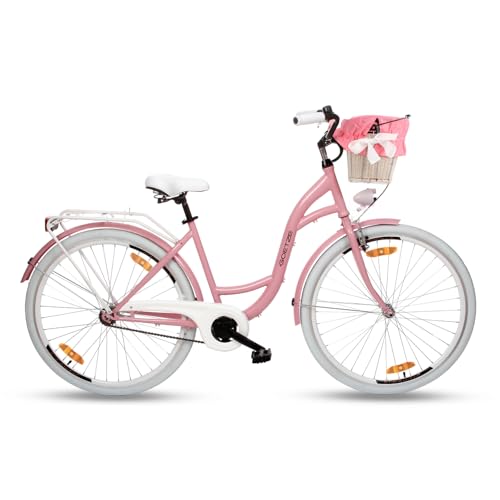 Goetze Style 28 Zoll Damen Citybike, Tiefeinsteiger, 1-Gang Rücktrittbremse, LED-Beleuchtung, Gepäckträger, Komfortsattel, Schutzbleche, Rattankorb mit Stoffeinsatz, Hollandrad für Stadt & Einkauf! Goetze Style 28 Zoll Damen Citybike, Tiefeinsteiger, 1-Gang Rücktrittbremse, LED-Beleuchtung, Gepäckträger, Komfortsattel, Schutzbleche, Rattankorb mit Stoffeinsatz, Hollandrad für Stadt & Einkauf! von Goetze