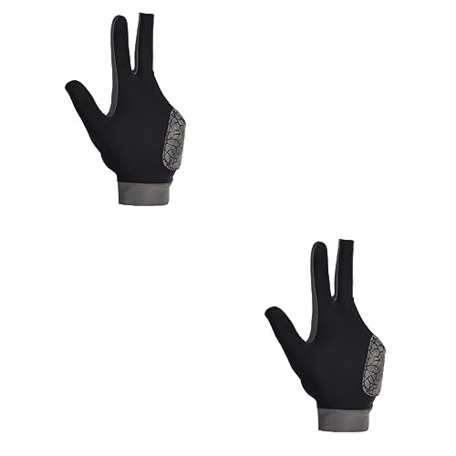 Gogogmee 2 STK 3 Finger Billardhandschuh Finger Zeigen Handschuhe Cue-Handschuhe Snooker-Queue-Handschuhe Sport Linke Hand Sporthandschuhe rutschfeste Billardhandschuhe Poolhandschuh Black von Gogogmee