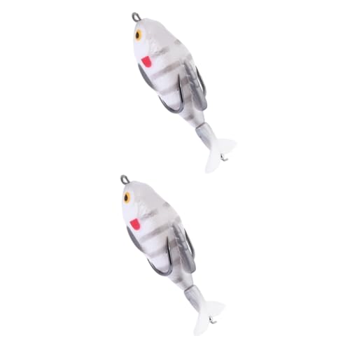 Gogogmee 2 STK 75 cm86g rotierender Simulations Fisch köder Meeresangelköder Bassköder Spinnerbait fischerjacke Fishing Set klemmbausteine Köder-Modell Outdoor-Angelgerät weiches Gummi Weiß von Gogogmee